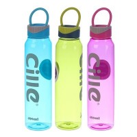Бутылка для воды 490 мл, прозрачная, крышка с резиновой ручкой, микс, 5х21.5 см: 