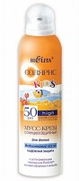 МУСС-КРЕМ солнцезащитный для детей водостойкий SPF 50 НАДЕЖНАЯ ЗАЩИТА: Мусс-крем с высоким уровнем SPF обеспечивает надежную защиту нежной детской кожи от интенсивного солнечного воздействия, предотвращая появление ожогов. Смягчает и успокаивает чувствительную детскую кожу. Обладает водостойким действием, что позволяет спокойно играть у воды.
Легко наносится на кожу ребенка благодаря воздушной текстуре.
Phytotal™ — растительный комплекс — успокаивает зуд, уменьшает покраснение и пощипывание, усиливает сопротивляемость кожи к солнечному воздействию.

Масла облепихи и жожоба смягчают кожу, увлажняют ее и восстанавливают, обеспечивая естественную защиту от солнечного воздействия во время принятия солнечных ванн.  Объем: 150 мл