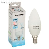 Лампа cветодиодная Smartbuy, C37, E14, 5 Вт, 4000 К, холодный белый: 