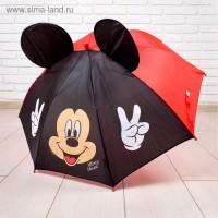 Зонт детский "Привет" Микки Маус 8 спиц d=78 см с ушами: 