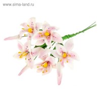 Декор для творчества, лилии розово-белые, 8 см, набор 5 шт.: 