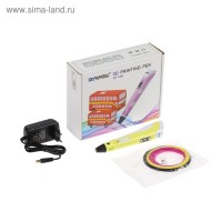 3D ручка Myriwell RP-100B, ABS и PLA, с дисплеем, желтая (+ пластик, 3 цвета): 