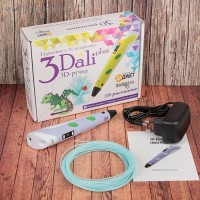 3D ручка 3Dali Plus, ABS и PLA, (KIT FB0021P), фиолетовая (трафарет + пластик): 