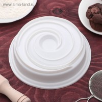 Форма для выпечки и муссовых десертов 19,2 х 5 см "Круговорот", цвет белый: 