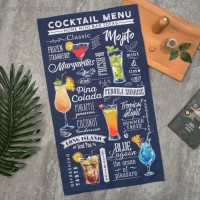 Полотенце "Этель" Cocktail menu 40х73 см, 100% хл, саржа 190 гр/м2: 