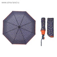 Зонт полуавтомат "Цветочки", R=55см, цвет синий: 