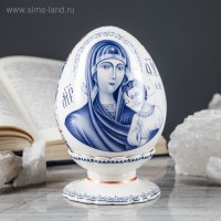 Яйцо "Богородица", расписное, на подставке, ручная подрисовка "Саксонская роза": 