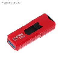 Флешка USB3.0 Smartbuy STREAM Red, 32 Гб, чт до 140 Мб/с, зап до 40 Мб/с, красная: 