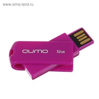 Флешка USB2.0 Qumo Twist, 32 Гб, чт до 25 Мб/с, зап до 15 Мб/с, цвет фанданго: 