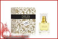 Dilis Classic Collection Духи №29 (J: Семейство аромата цветочные фруктовые   Начальные ноты: Магнолия, дыня, персик, груша, бергамот, мандарин. Сердечные ноты: Мексиканская тубероза, слива, фиалка, орхидея, фрезия, жасмин, ландыш, роза из Непала. Шлейфовые ноты: Мускус, ваниль, техасский кедр, ежевика. Вечер в шикарном ресторане. Бокалы с шампанским поблескивают золотом. Ненавязчиво играет музыка. Все вокруг дышит роскошью и лоском. Она прекрасно чувствует себя в такой обстановке. Таинственная, утонченная и элегантная – идеальная женщина, знающая себе цену. Ее аромат ей под стать – начальные цветочно-фруктовые нотки магнолии, персика, груши, мандарина, дыни и бергамота раскрываются звонко и выразительно. Они сменяются мягкими и пылкими аккордами коктейля из нежных фиалок, орхидей, непальских роз, жасмина, ландышей. Композиция завершается страстными нотами мускуса, ванили, ежевики и техасского кедра. Женственность с легким налетом гламура. Чувственность и гармония. Яркая, но не приторная сладость – это аромат для тех женщин, которые умеют получать удовольствие от жизни.

Семейство аромата - цветочные фруктовые 
http://opt-kosmetika.ru/dekorativnaja-kosmetika-optom-bitovaja-himija-opt.html?page=shop.product_details&flypage=flypage.tpl&product_id=4116&category_id=694