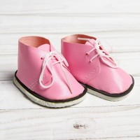 Ботинки для куклы "Завязки", длина подошвы 7,5 см, 1 пара, цвет нежно-розовый: 