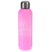 Бутылка для воды "My bottle" с винтовой крышкой, 700 мл, розовая, 6.5х24 см: 