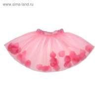 Карнавальная юбка с лепестками роз 4-6 лет, цвет светло-розовый: 