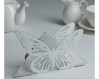 Салфетница «Бабочка», 13,5×4×9 см, цвет белый: 