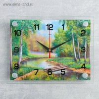Часы настенные, серия: Природа, "Плотина в лесу", 20х26 см, микс: 