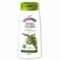 На Отварах Трав Шампунь-восстановление Чабрец и Шалфей 480мл: Шампунь-восстановление содержит полезный комплекс отвара чабреца и шалфея, который эффективно восстанавливает структуру волос, делая их гладкими, блестящими и шелковистыми. Насыщает волосы экологически чистыми компонентами, придает им здоровый вид.

— выравнивает поверхность волос


— придает гладкость и блеск

без красителей
без парабенов
без силиконов
Чабрец — укрепляет волосы, наполняет жизнью тонкие, ослабленные, поврежденные волосы.
Шалфей — активно оздоравливает кожу головы, тонизирует, дезодорирует.