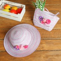 Набор сумочка и шляпка "Цветочки" р-р 50-52 см: 