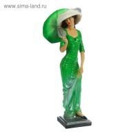 Статуэтка "Дама с зонтом" малая, в зелёном: 