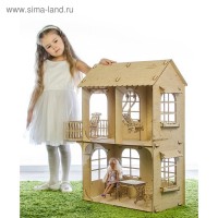 Кукольный дом, средний размер, фанера: 3 мм: 