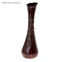 Ваза напольная "Лилия" коричневая, резка: Размер  20 см × 20 см × 67 см
Состав  Керамика