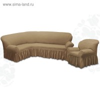 Чехол для мягкой мебели 2пред диван угловой, кресло 6082, трикот, 100% п/э, упаковка микс: Выбор конкретных цветов и моделей не предоставляется