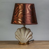 Лампа настольная керамика "Ракушка" бронза Е14 25W 30,5х20х20 см: 