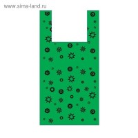 Пакет "Звезда зеленая", полиэтиленовый майка, 32х60 см, 17 мкм 100 штук: 