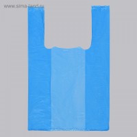 Пакет "Синий", полиэтиленовый, майка, 25 х 45 см, 14 мкм 100 ШТ: 
