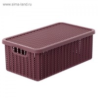 Коробка 6 л "Вязание" с крышкой, цвет пурпурный: 