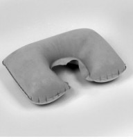 Подушка для шеи дорожная, надувная, 38 × 24 см, цвет серый: 