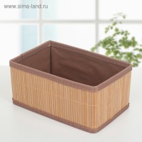 Корзина для хранения плетеная "Бамбук" 21х13,5х10 см, малая, цвет коричневАя: 