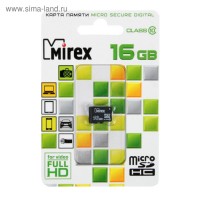 Карта памяти microSD Mirex 16 Gb class 10: 