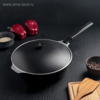 Сковорода-сотейник 26 х7,5см с декоративным покрытием, цвет чёрный: 
