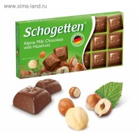 Молочный шоколад Schogetten Alpine Milk Chocolate with Hazelnut "Фундук" 100 г: Германия