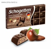 Темный шоколад Schogetten Dark Chocolate with Cocoa & Hazelnuts 100 г: Германия