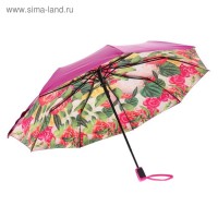 Зонт полуавтоматический "Тропики", R=51см, цвет купола фуксия: 