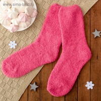 Носки махровые "Однотонные", размер 23-27, цвет розовый: 