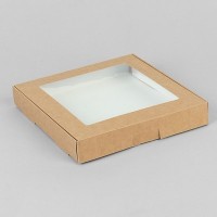Коробка самосборная бесклеевая, крафт, 19 х 19 х 3 см 10 штук: 