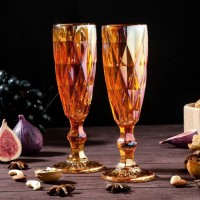 Набор бокалов для шампанского Magistro «Круиз», 160 мл, 7?20 см, 2 шт, цвет янтарный: 