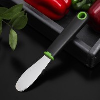 Нож для масла Доляна Lime, 20?3 см, цвет чёрно-зелёный: 