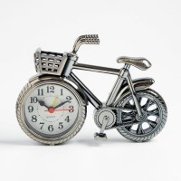 Часы - будильник настольные "Велосипед", дискретный ход, d-7 см, 13.5 х 18.5 см, АА: 
