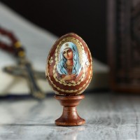 Яйцо сувенирное "Богоматерь Умиление", на подставке: 