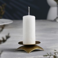 Подсвечник "Кварта Н" металл на одну свечу, 9,5х3 см, золотой: 