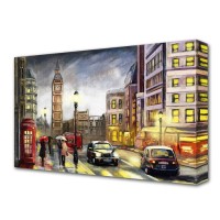 Картина на холсте "Дождливый Лондон" 60*100 см: 