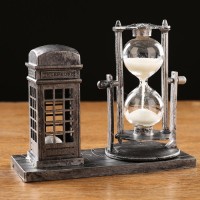 Песочные часы "Красная будка", сувенирные, с подсветкой, 15.5 х 6.5 х 12.5 см: 