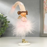 Сувенир полистоун "Ангелочек-девочка в розовой пуховой юбке" МИКС 32х5,5х7 см: 