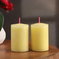 Набор свечей-столбиков 2 шт, 4х6 см, ваниль: 