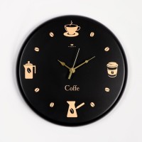 Часы настенные, интерьерные "Время для кофе", d-27 см, бесшумные: 