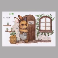 Наклейка пластик интерьерная цветная "Дом кролика" 19.5х31 см: 