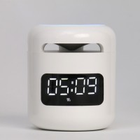 Часы - будильник электронные настольные: колонка, bluetooth, tf-карта, 8.5 х 7.5 см, USB: 